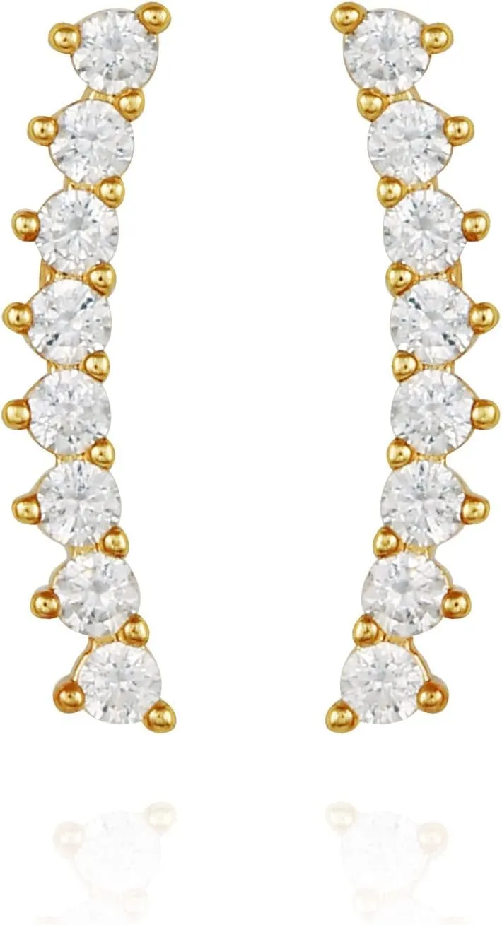 Vince Camuto Goldtone CZ Studded Climber Earrings For Women