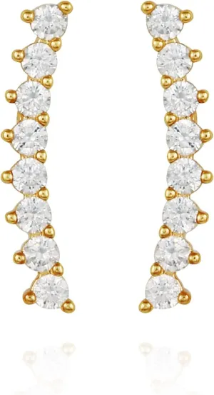Vince Camuto Goldtone CZ Studded Climber Earrings For Women