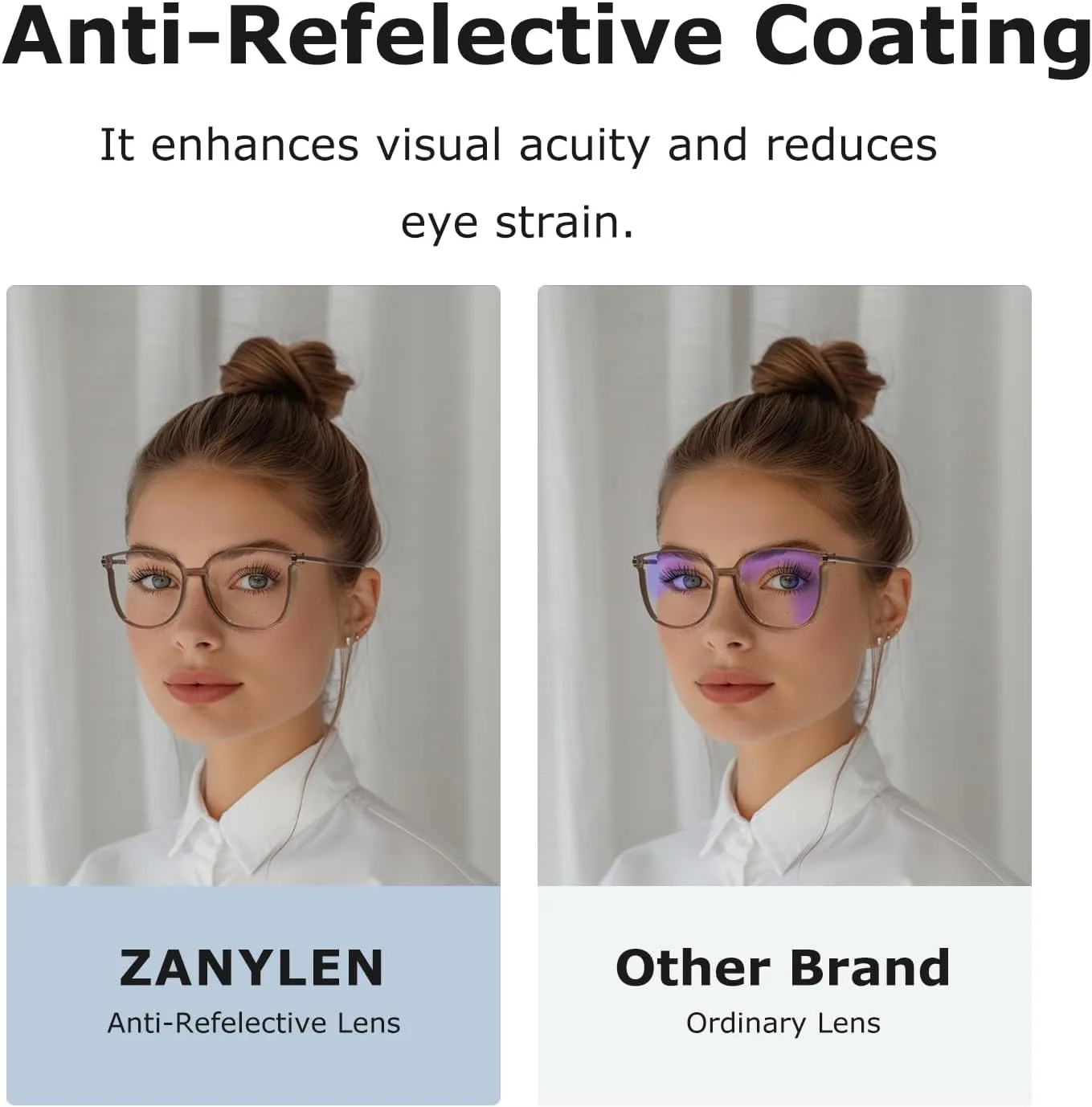 Vintage Cat-eye Blue Light Blocking Glasses for Women, Lightweight TR90 Fashion Eyeglasses