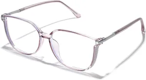 Vintage Cat-eye Blue Light Blocking Glasses for Women, Lightweight TR90 Fashion Eyeglasses