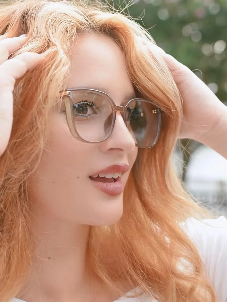 Vintage Cat-eye Blue Light Blocking Glasses for Women, Lightweight TR90 Fashion Eyeglasses