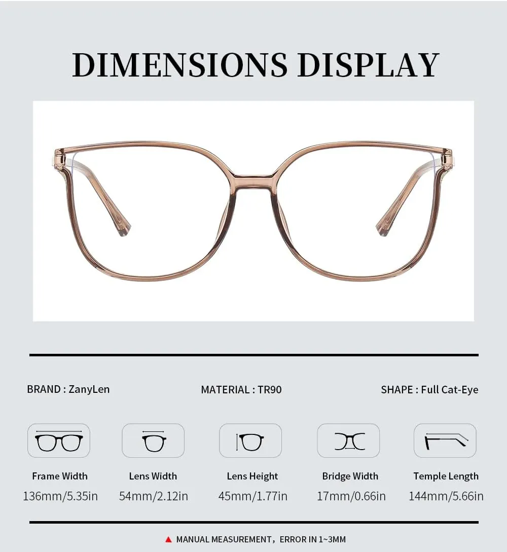 Vintage Cat-eye Blue Light Blocking Glasses for Women, Lightweight TR90 Fashion Eyeglasses