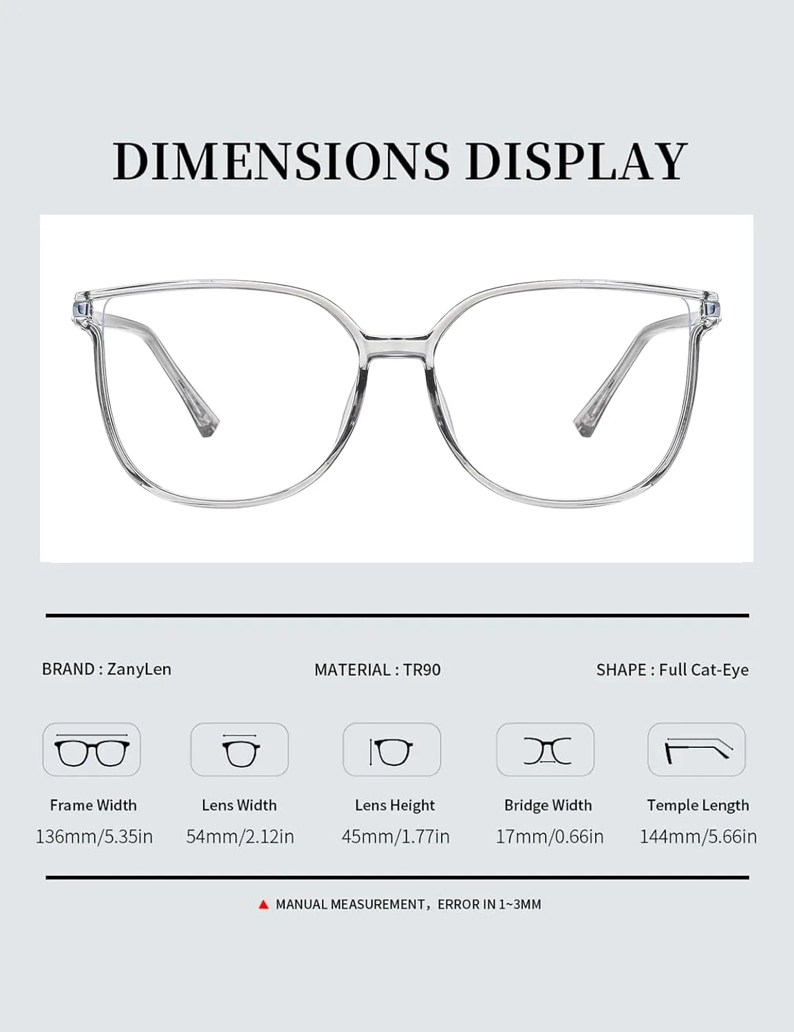 Vintage Cat-eye Blue Light Blocking Glasses for Women, Lightweight TR90 Fashion Eyeglasses