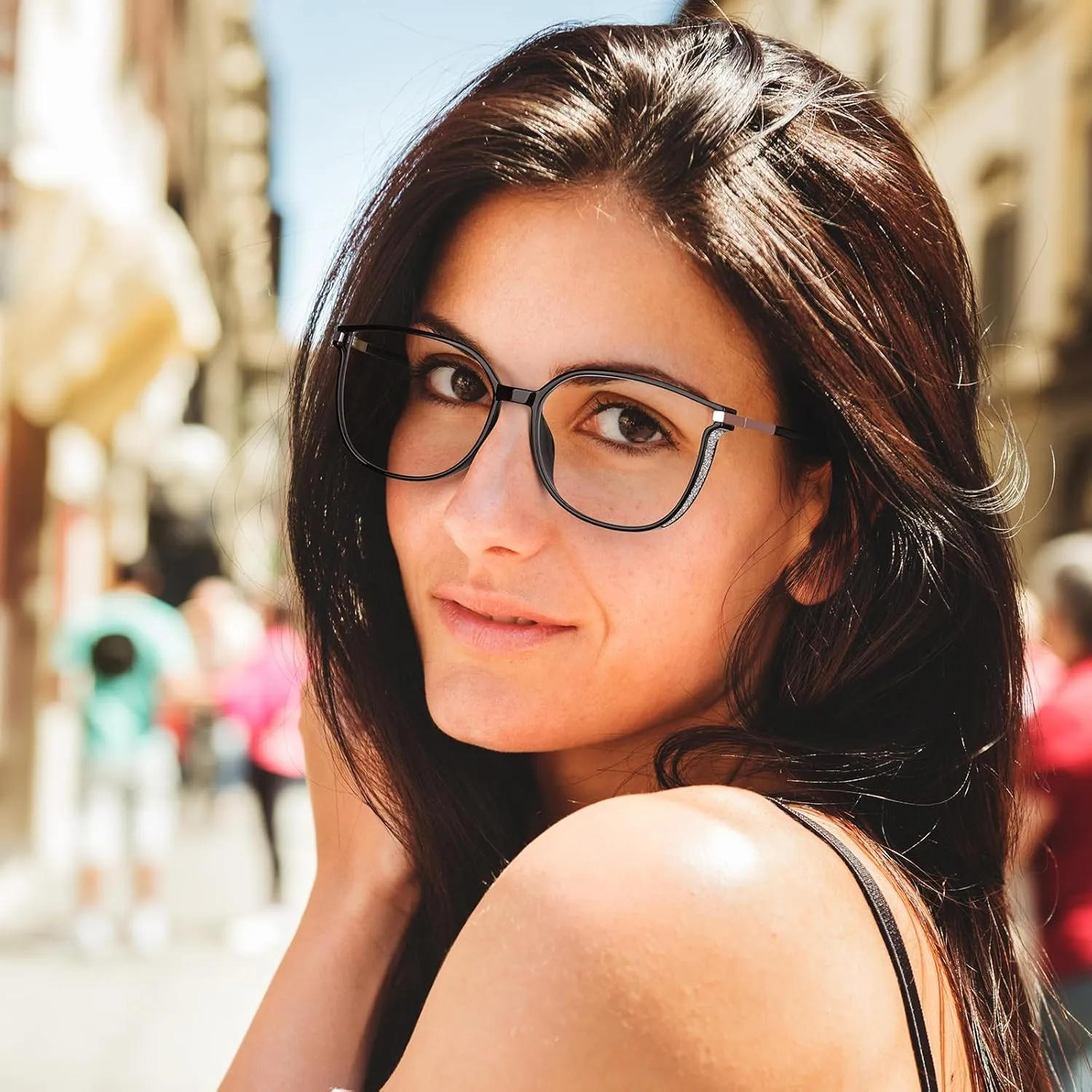 Vintage Cat-eye Blue Light Blocking Glasses for Women, Lightweight TR90 Fashion Eyeglasses