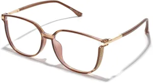 Vintage Cat-eye Blue Light Blocking Glasses for Women, Lightweight TR90 Fashion Eyeglasses