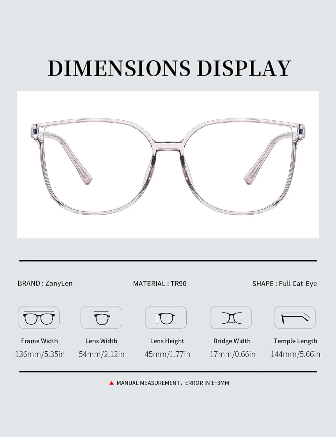 Vintage Cat-eye Blue Light Blocking Glasses for Women, Lightweight TR90 Fashion Eyeglasses