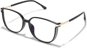 Vintage Cat-eye Blue Light Blocking Glasses for Women, Lightweight TR90 Fashion Eyeglasses