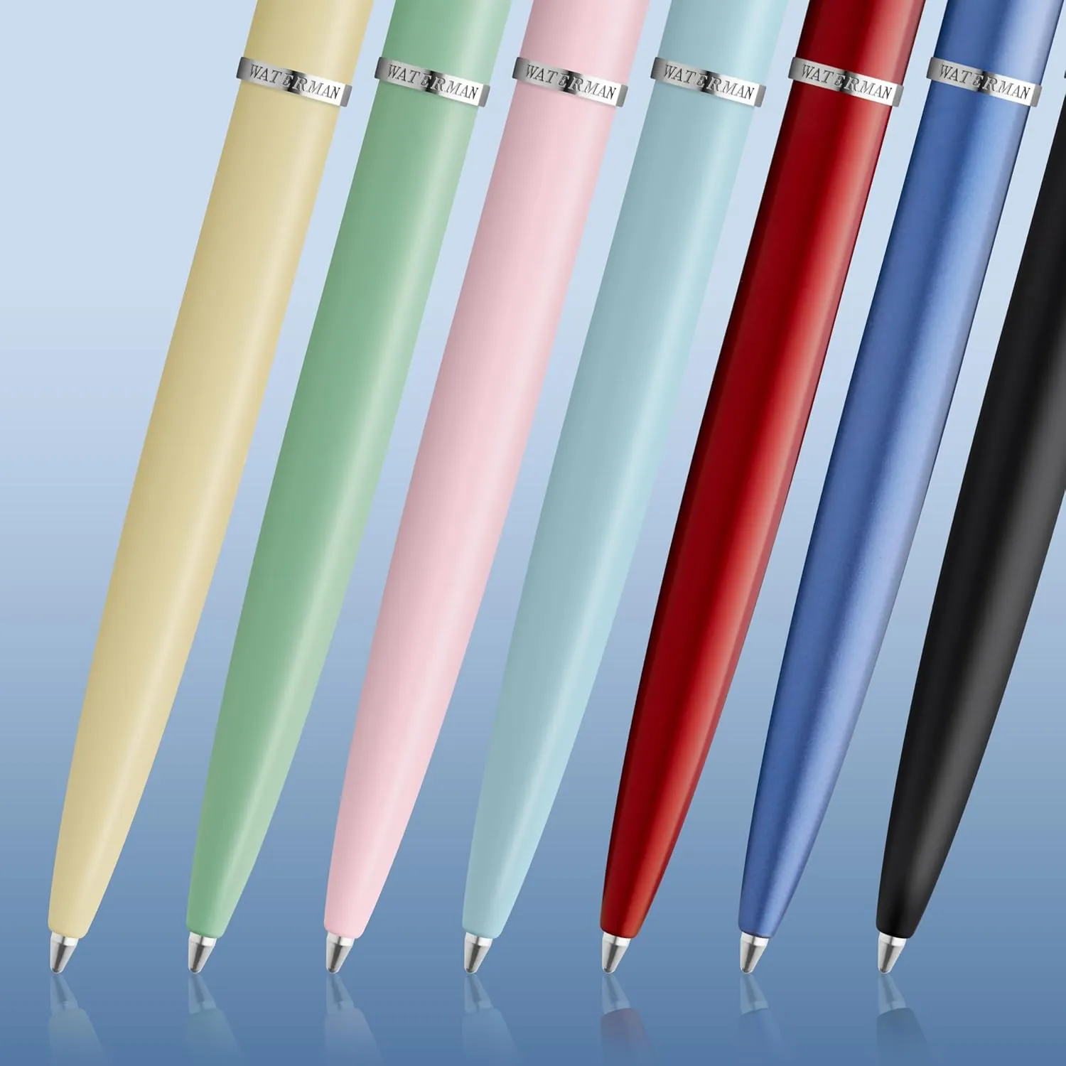 Waterman Allure Ballpoint Pen | Baby Blue Matte Lacquer with Chrome Trim | Medium Point | Blue Ink | With Gift Box