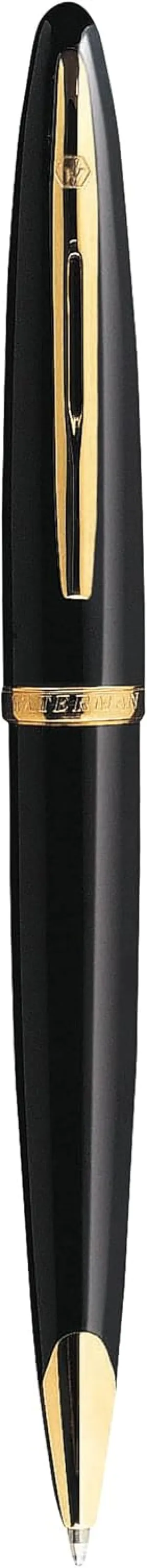 Waterman Carène Black Sea Ballpoint Pen, High-Gloss Black & 23k Gold Clip, Medium Point with Blue Ink Cartridge, Gift Box
