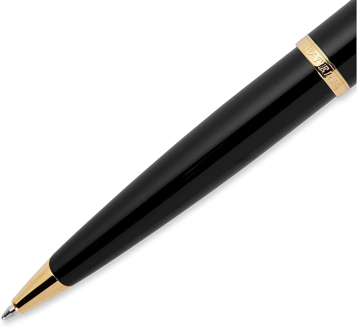 Waterman Carène Black Sea Ballpoint Pen, High-Gloss Black & 23k Gold Clip, Medium Point with Blue Ink Cartridge, Gift Box
