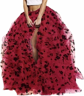 WDPL Wedding Planning Women's Long Maxi Tulle Special Occasion Bustle Night Out Skirt