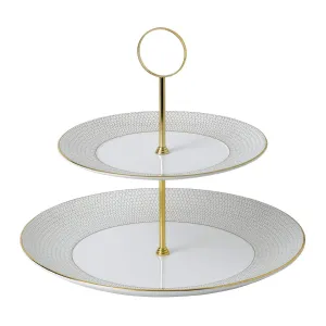 Wedgwood Gio Gold Two-Tier Cake Stand