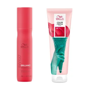 Wella Professionals Invigo Brilliance Miracle BB Hair Color Protection Spray   Wella Color Fresh Mask, Vibrant Shades, Temporary & Damage Free Color, Red