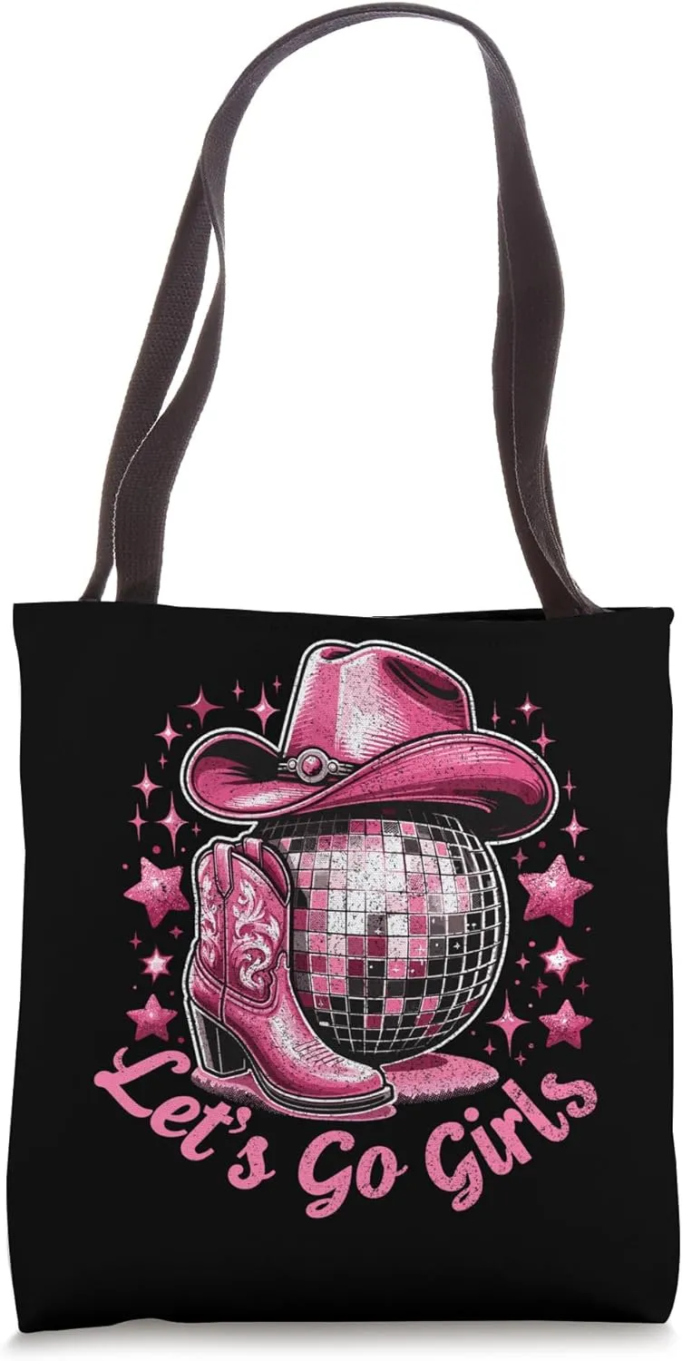 Western Cowgirl Rodeo Disco Retro Bachelorette Party Tote Bag