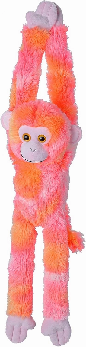 Wild Republic, Hanging Monkey Plush, Stuffed Animal, Plush Toy, Gifts for Kids, Vibe Pink, 20"