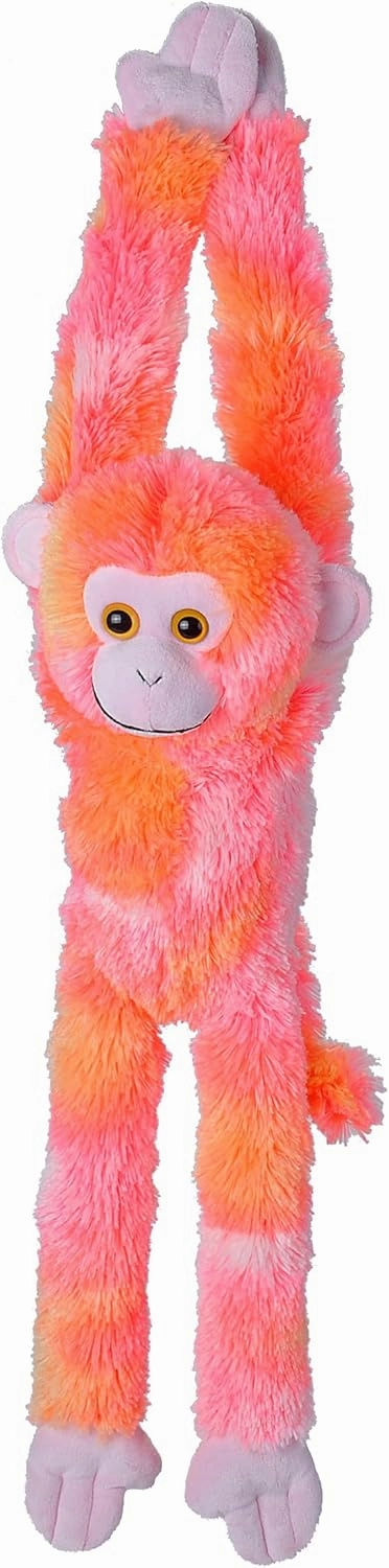 Wild Republic, Hanging Monkey Plush, Stuffed Animal, Plush Toy, Gifts for Kids, Vibe Pink, 20"