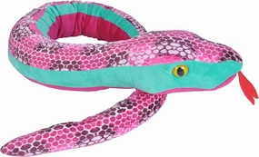 Wild Republic Snake Plush Giant Stuffed Animal Toy, Honeycomb Pink, 54"