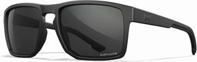 Wiley X WX Founder Sunglasses Safety Glasses for Men Shatterproof UV Eye Protection for Combat, Shooting Captivate Grey Lenses Matte Black Frames
