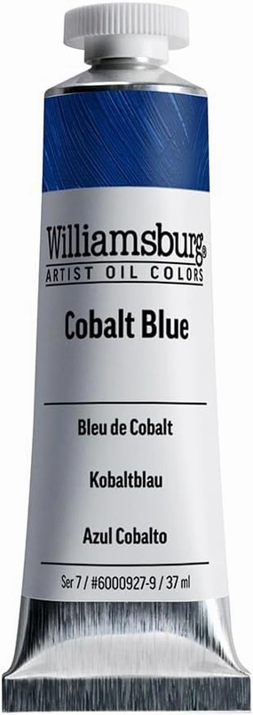 Williamsburg Artist Oil Colors by GOLDEN, Cobalt Blue, 37 ml tube, Professional Oil Paint, Semi-Opaque