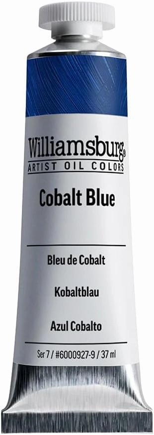 Williamsburg Artist Oil Colors by GOLDEN, Cobalt Blue, 37 ml tube, Professional Oil Paint, Semi-Opaque