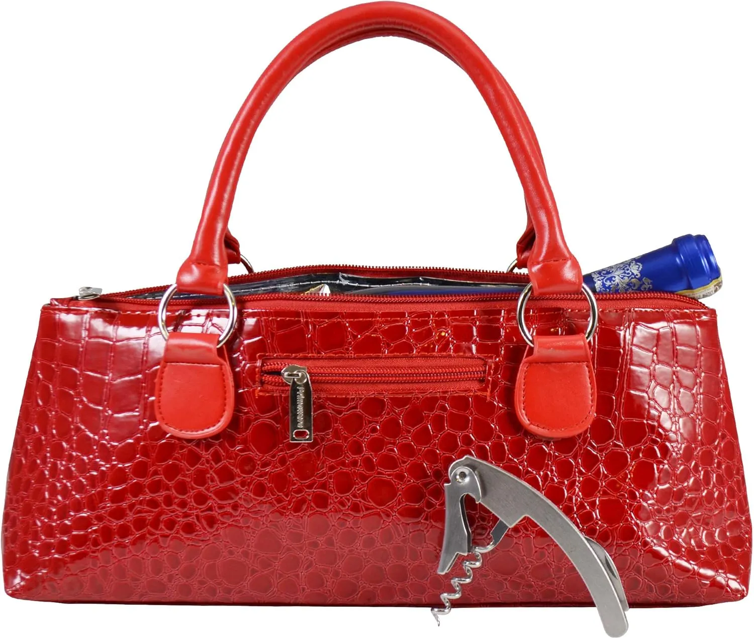 Wine Clutch Bag (Thermal Insulated) Trendy Women’s Carry Tote | Holds Red & White 750mL Bottles | Trendy Fashion | Incl. Portable Waiter-Style Corkscrew
