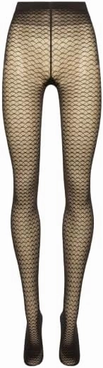 Wolford Graphic Pattern Tights for Women 30 Denier Hosiery Pantuhose Sheer-Opaque Net Effect Sustainably Dyed Soft Waistband
