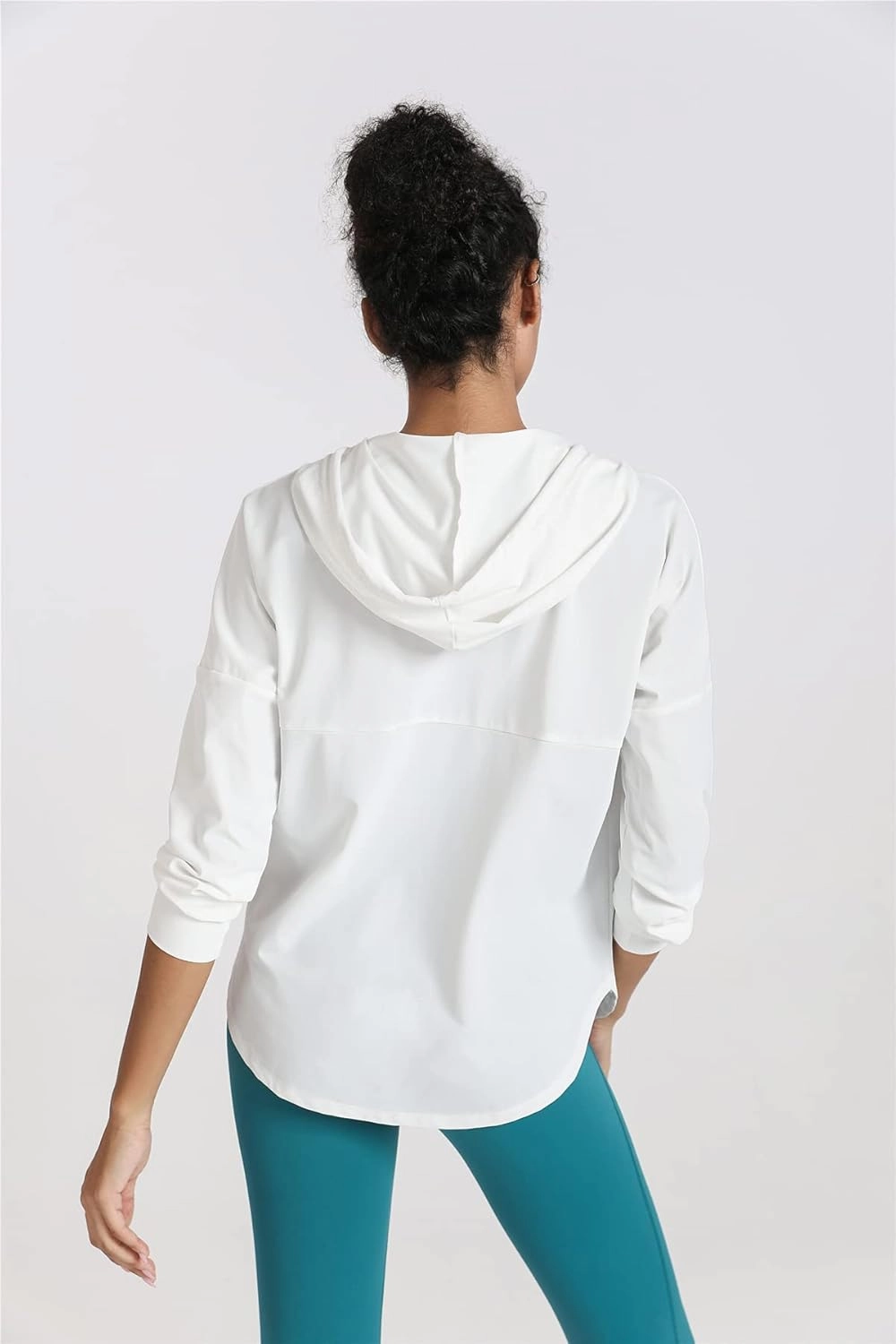 Women Long Sleeve UV Protection Loose Yoga Jacket Comfy Zipper Hoodied Jogging Jacket