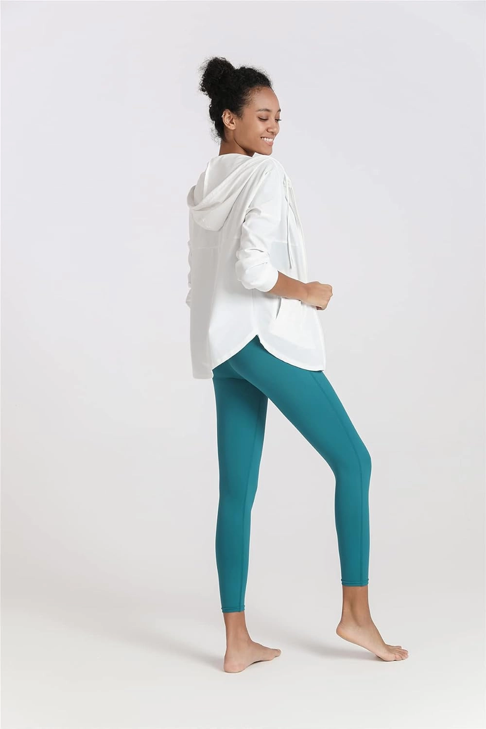 Women Long Sleeve UV Protection Loose Yoga Jacket Comfy Zipper Hoodied Jogging Jacket