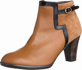 Women's Booties, Camel Combination, 23.0 cm