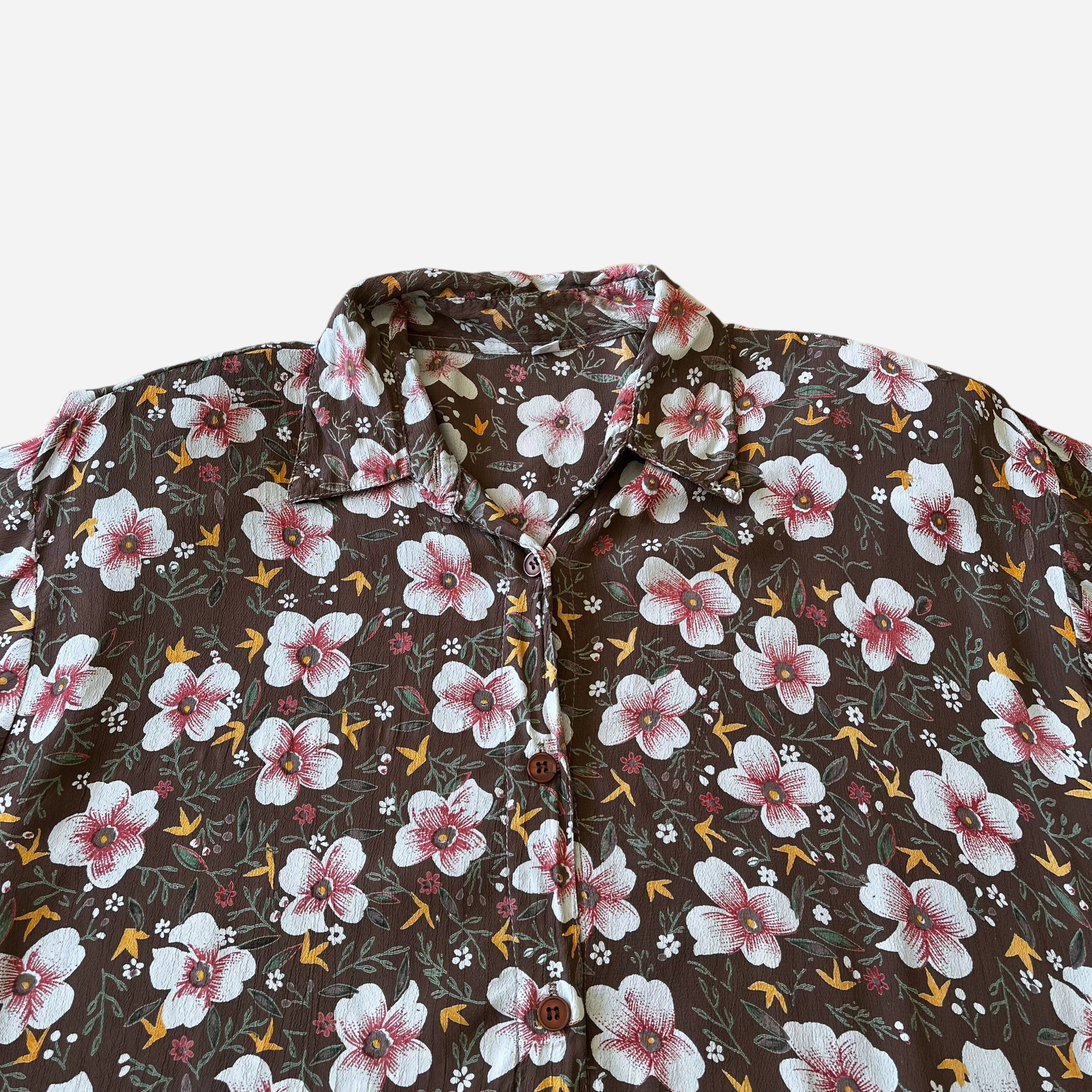 Women's Floral Print Short Sleeve Shirt