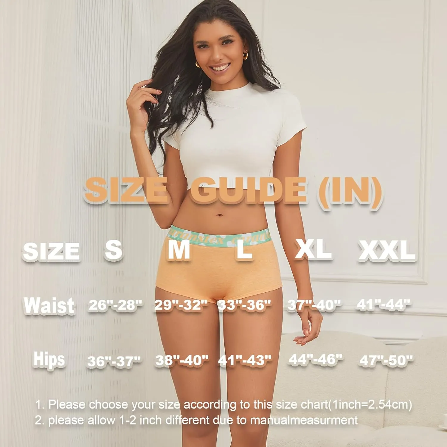Womens Boxer Briefs Boy Shorts Underwear for Women Full Coverage Soft Stretch Panties 4 Pack