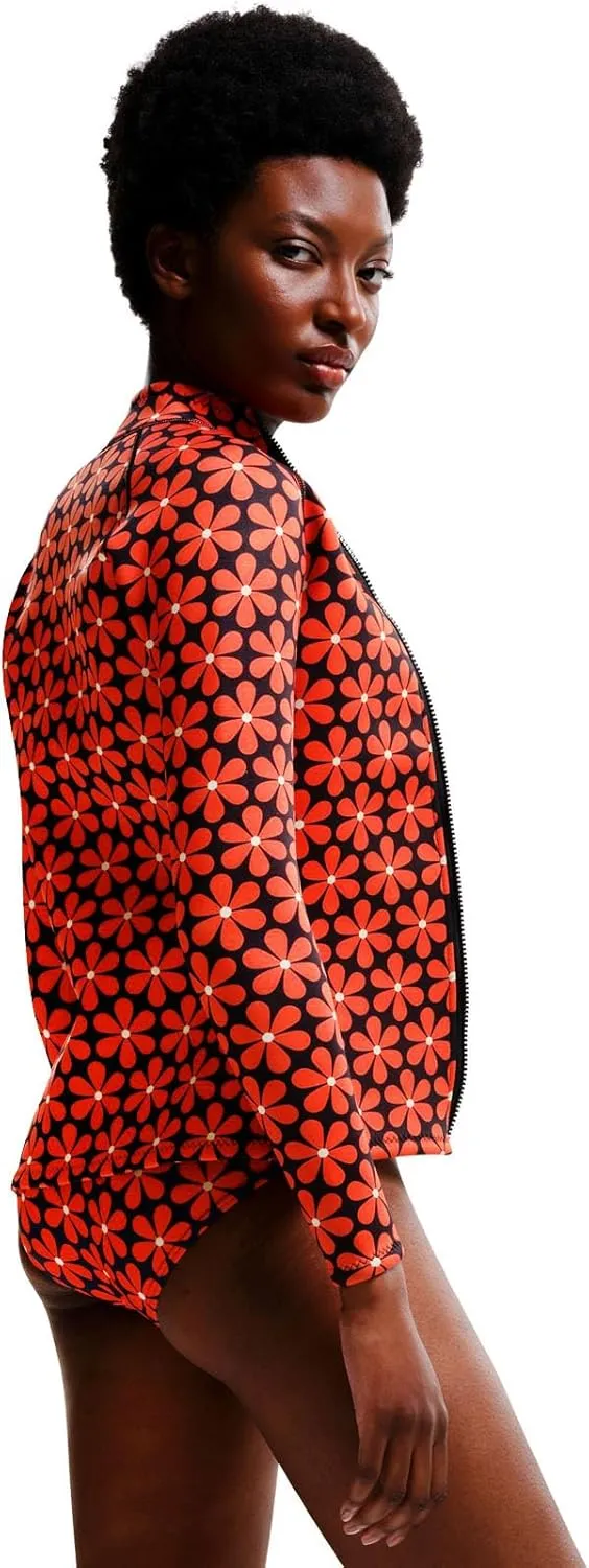 Womens Orla Kiely Full Zip Bold Pattern Surf Swim Scuba Jacket Top
