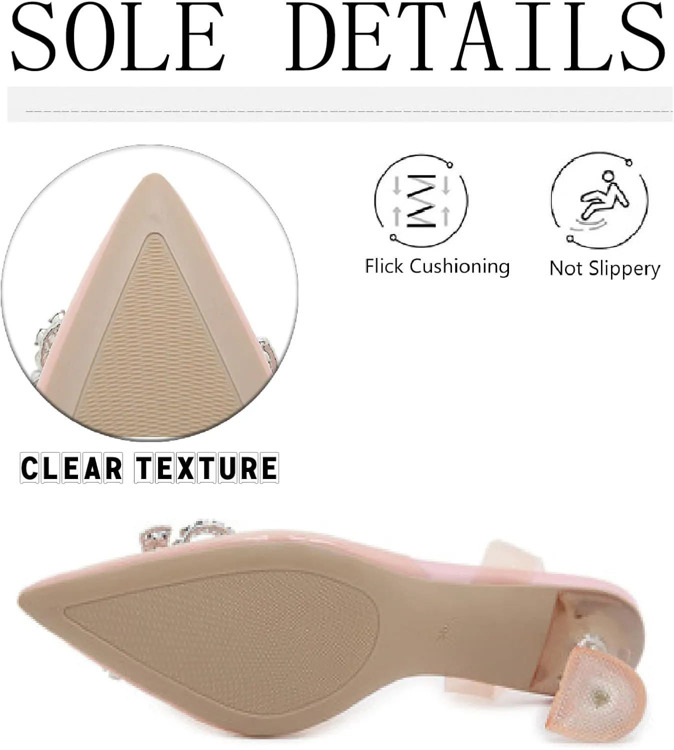 Women's Rhinestones Bow Clear Heels Slingback Pumps Fashion Comfort Closed Pointed Toe Kitten Heels Sandals for Wedding Party Dress Shoes