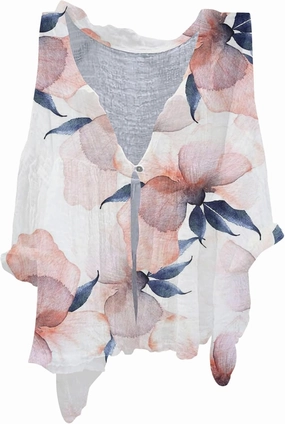 Womens Long Sleeve Button Down Women's Floral Butterfly Print Natural Autumn Casual Long Sleeve Loose Fit Collared