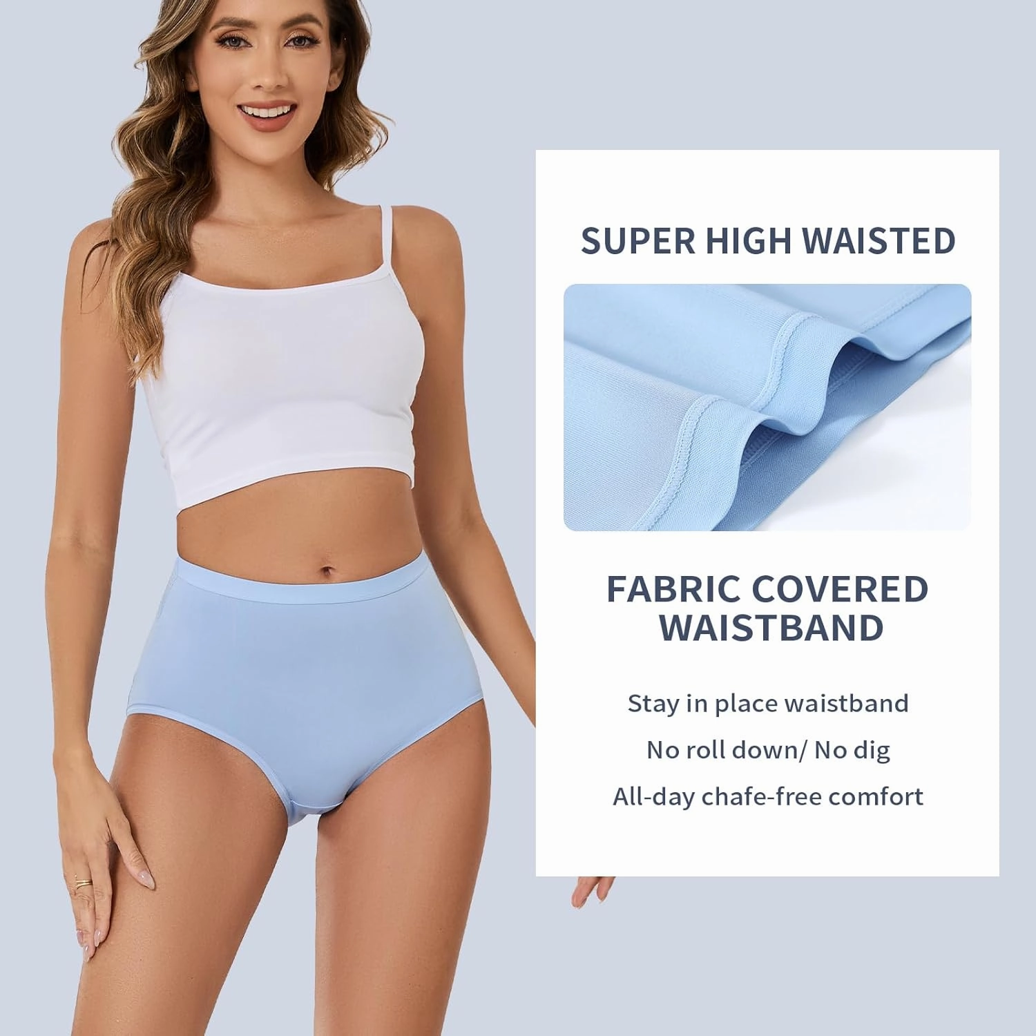 Womens Underwear Pack,C Section High Waisted Tummy Control Moisture-Wicking Brief Underwear,No Show Seamless Panties 6Packs