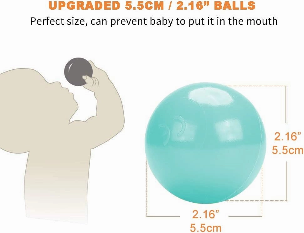Wonder Space Soft Pit Balls, Chemical-Free Crush Proof Plastic Ocean Ball, BPA Free with No Smell, Safe for Toddler Ball Pit/Kiddie Pool/Indoor Baby Playpen