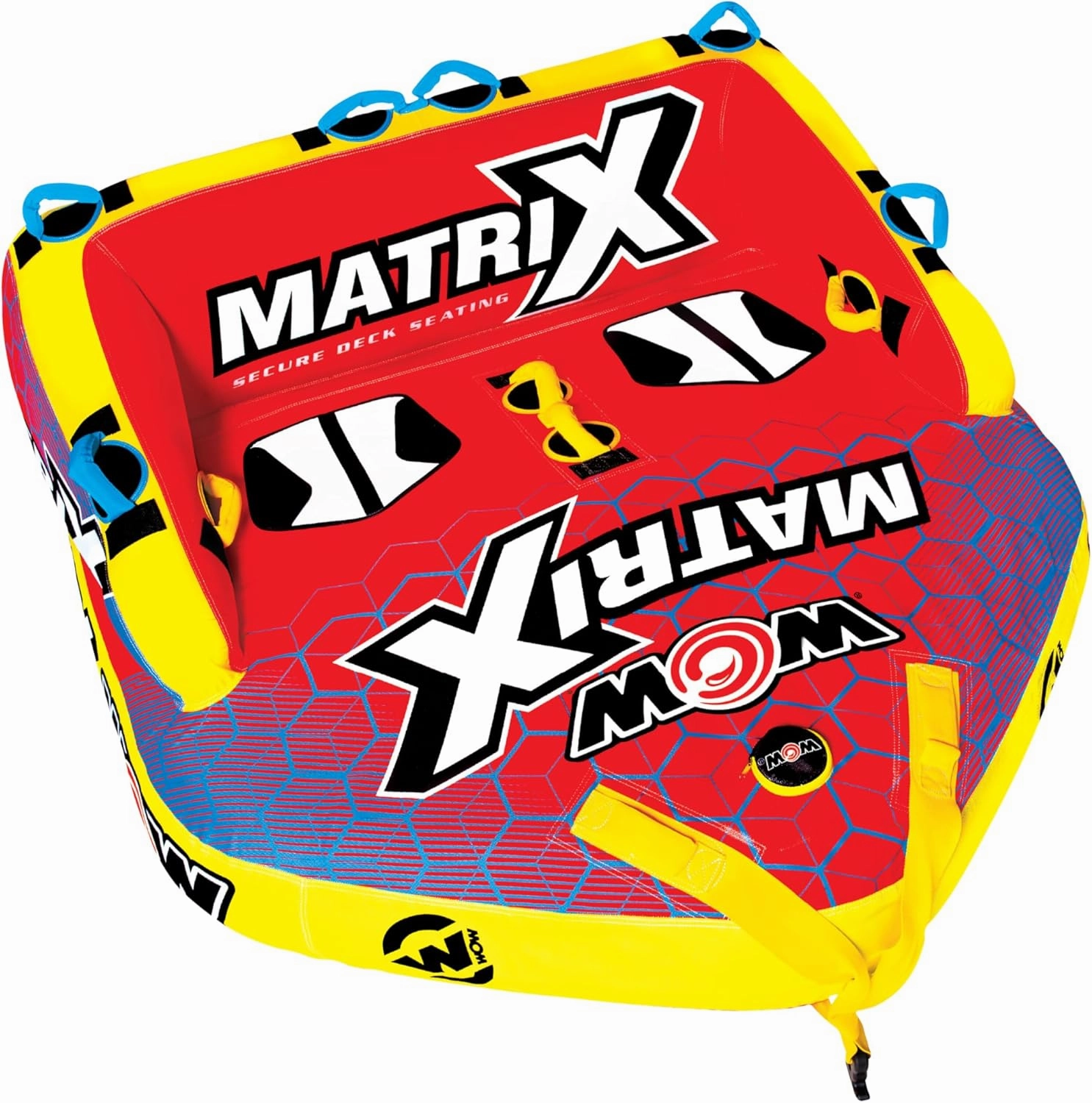Wow Sports Matrix Towable Inflatable Deck Tube - Boating Accessory for 1 2 3 or 4 People - Holds 680 lbs - Perfect for Kids & Adults