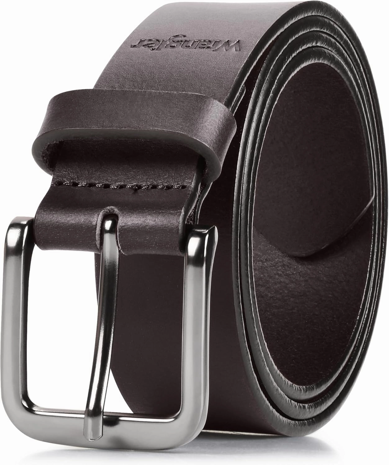 Wrangler Men’s Full Grain Genuine Leather 35mm Thick Casual Belt for Jeans, Pants