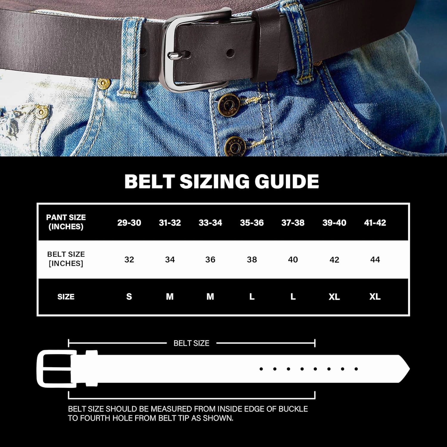 Wrangler Men’s Full Grain Genuine Leather 35mm Thick Casual Belt for Jeans, Pants