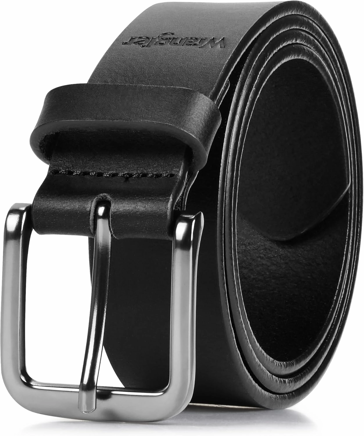 Wrangler Men’s Full Grain Genuine Leather 35mm Thick Casual Belt for Jeans, Pants