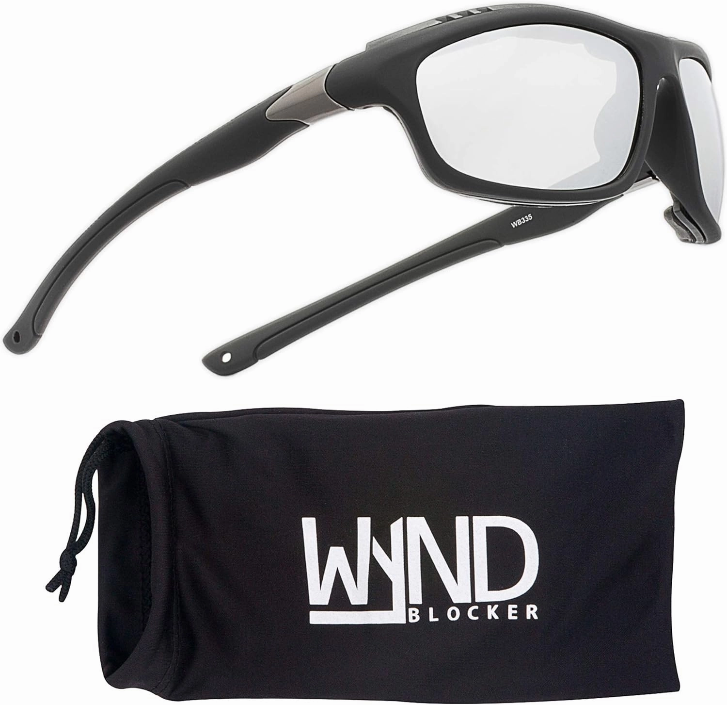 WYND Blocker Polarized Dry Eye Wind Resistant Sunglasses Motorcycle Glasses (Model 335 Polarized)