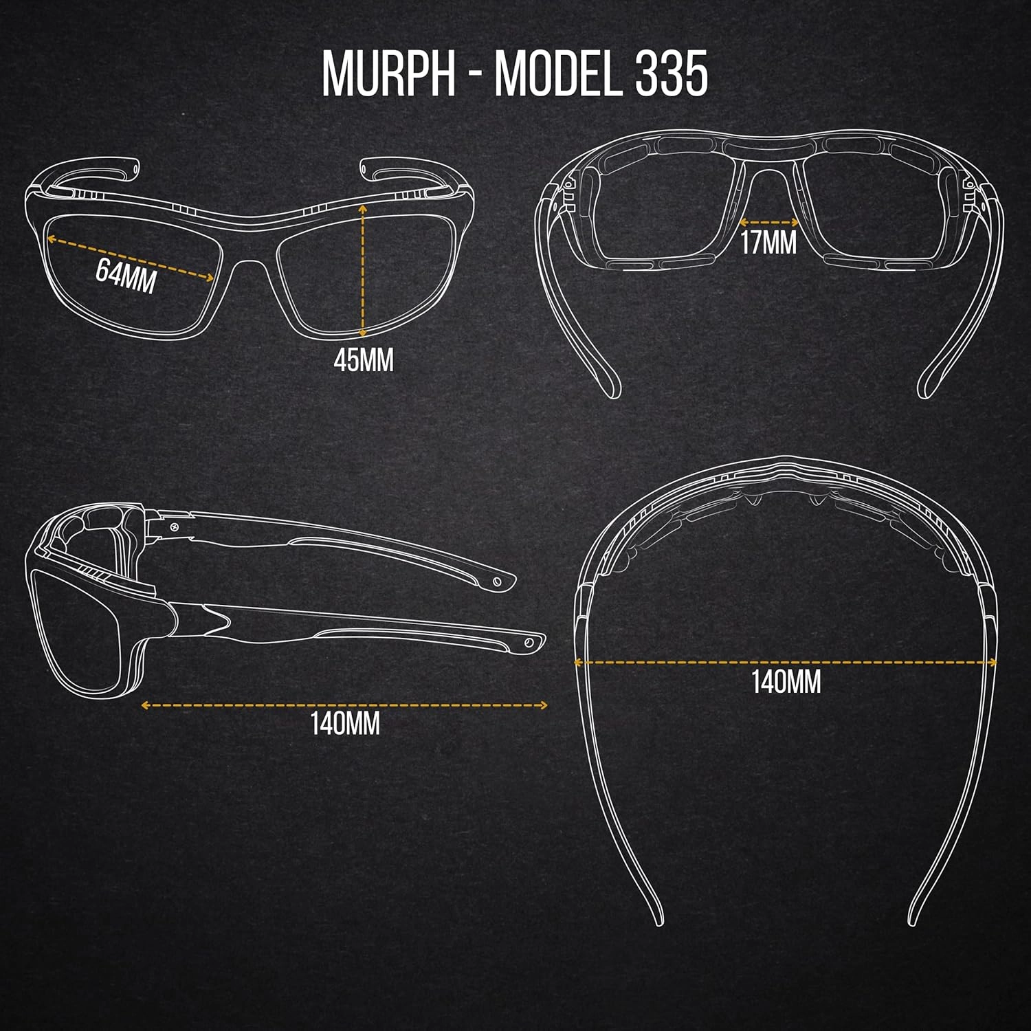 WYND Blocker Polarized Dry Eye Wind Resistant Sunglasses Motorcycle Glasses (Model 335 Polarized)