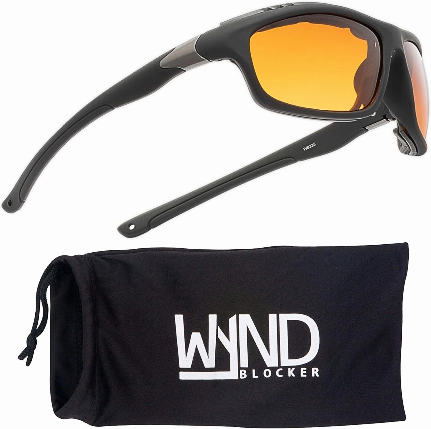 WYND Blocker Polarized Dry Eye Wind Resistant Sunglasses Motorcycle Glasses (Model 335 Polarized)