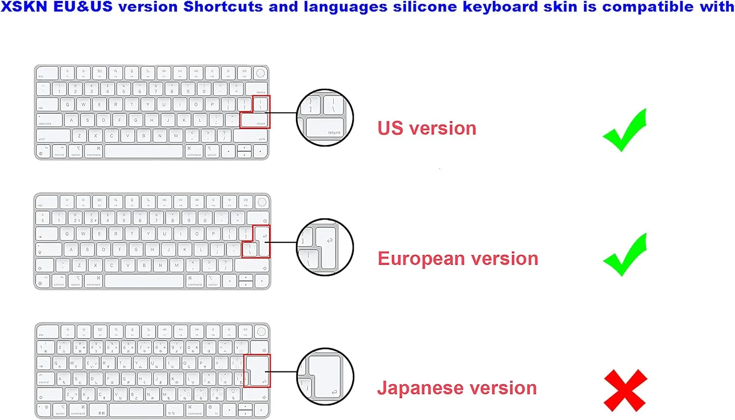 XSKN Shortcuts and Languages Series Silicone Keyboard Cover Skin for Apple 2021 Released iMac M1 Chip Magic with Touch ID A2449 Lock Key A2450 (EU&US Version Ableton Live) (SHK-370)