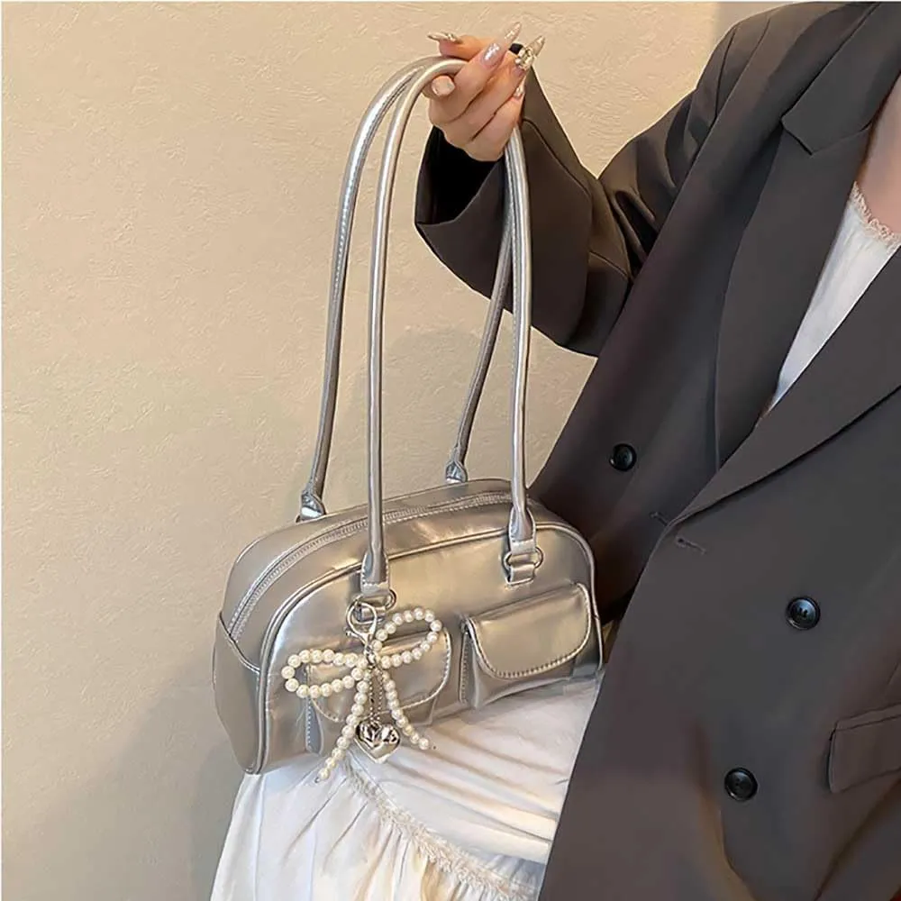 Y2k Shoulder Bag Purse For Women,Japanese Ita Bag Cute Red Shoulder Bag With Pendant,Trendy Coquette Purse Retro Satchel Bag