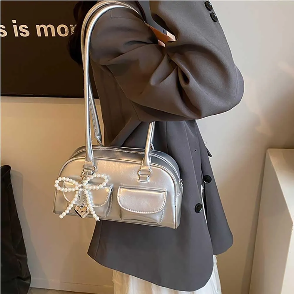 Y2k Shoulder Bag Purse For Women,Japanese Ita Bag Cute Red Shoulder Bag With Pendant,Trendy Coquette Purse Retro Satchel Bag