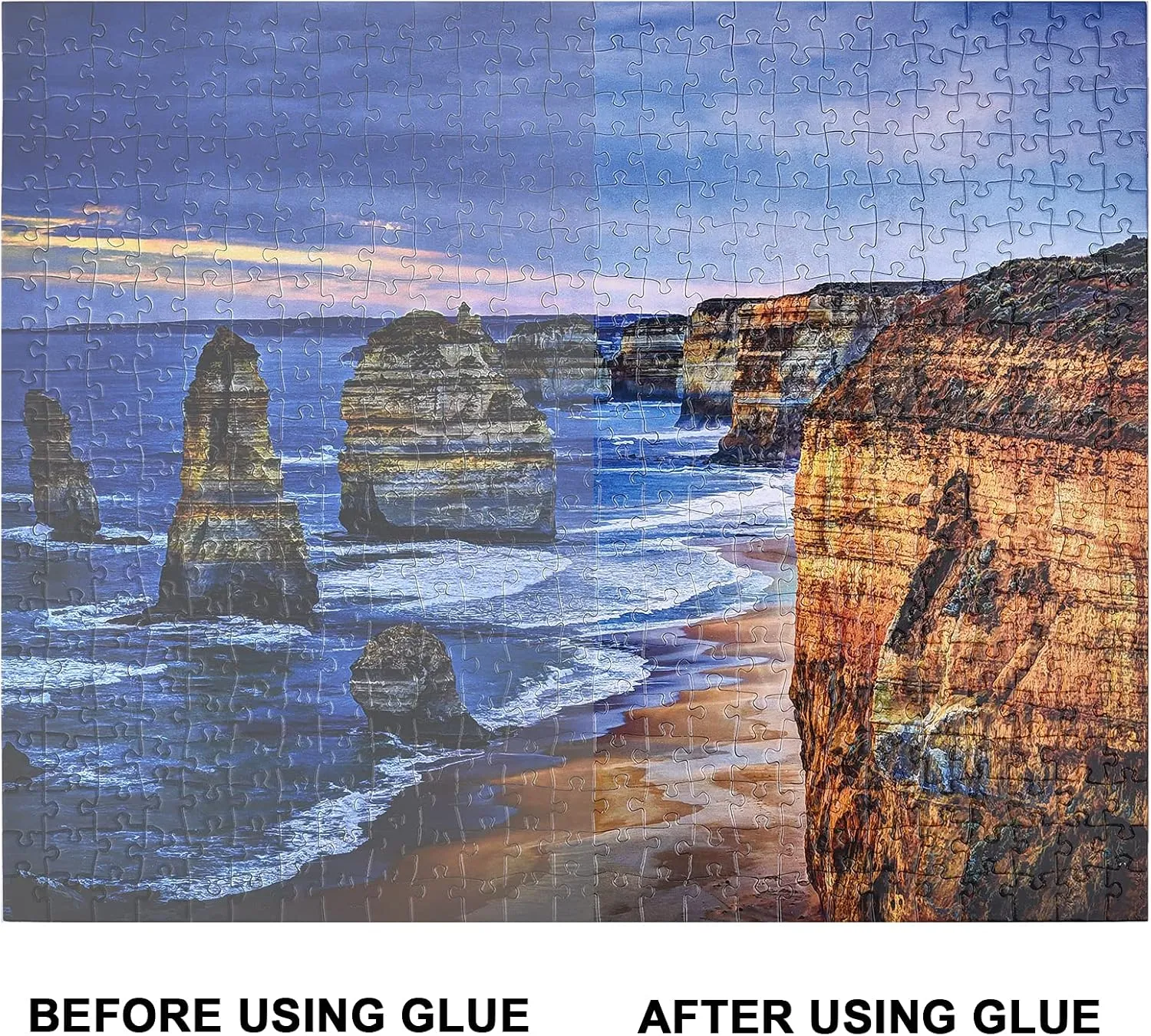 YAKAMOZ Updated Jigsaw Puzzle Glue with Applicator for Adults Clear Water-Soluble Special Craft Puzzle Glue, Non-Toxic and Quick Dry for 3000/4500/5000 Pieces of Puzzle,200ML