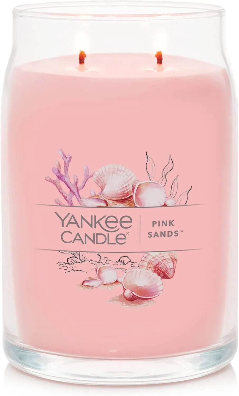 Yankee Candle Pink Sands Scented, Signature 20oz Large Jar 2-Wick Candle, Over 60 Hours of Burn Time