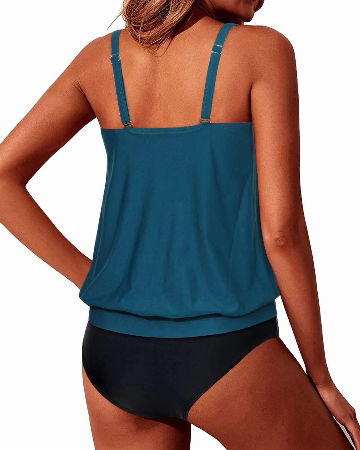 Yonique Two Piece Blouson Tankini Swimsuits for Women Modest Bathing Suits Loose Fit Swimwear