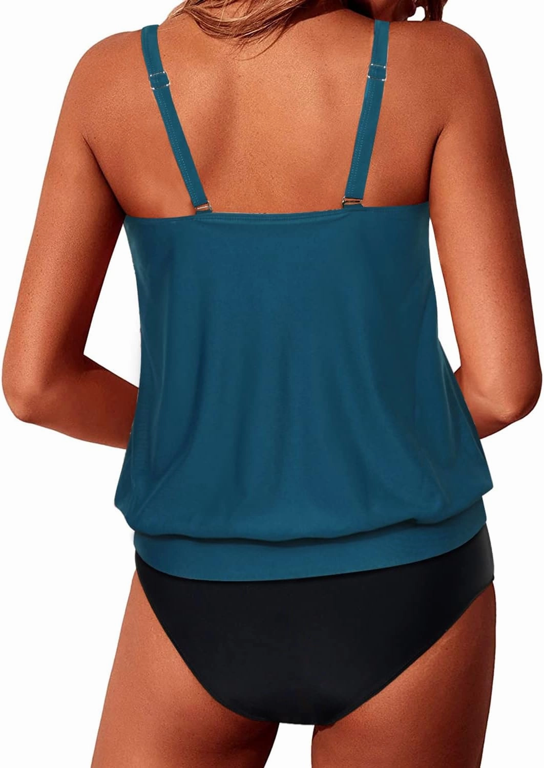 Yonique Two Piece Blouson Tankini Swimsuits for Women Modest Bathing Suits Loose Fit Swimwear